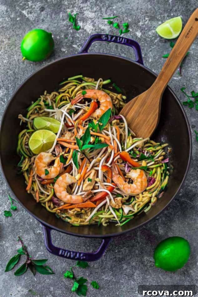 Quick & Wholesome Wok Wonders 25 Pad Thai Zoodles {Zucchini Noodles} via Life Made Sweeter
