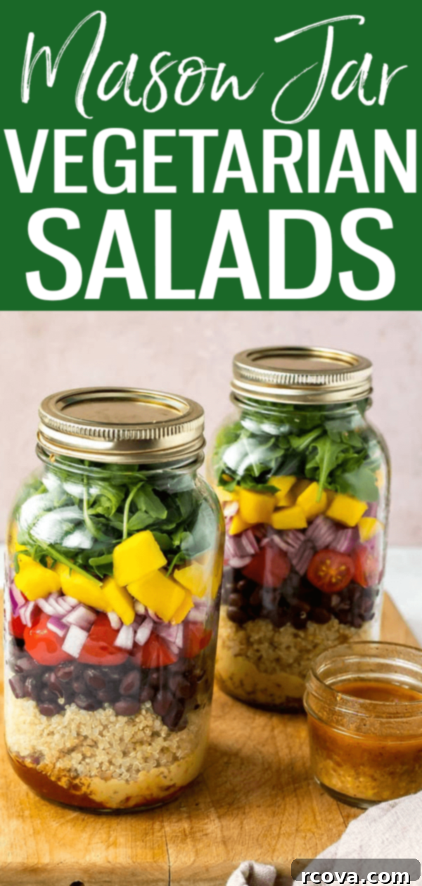 Ultimate Veggie Mason Jar Salad Two Ways 12 The Ultimate Vegetarian Mason Jar Salad is packed with protein and a delicious hummus base that acts as an extra layer of flavour! #masonjar #vegetariansalads