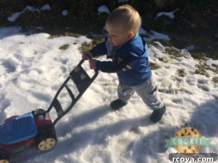Pistachio Pudding Cloud Cookies 8 A child mowing snow