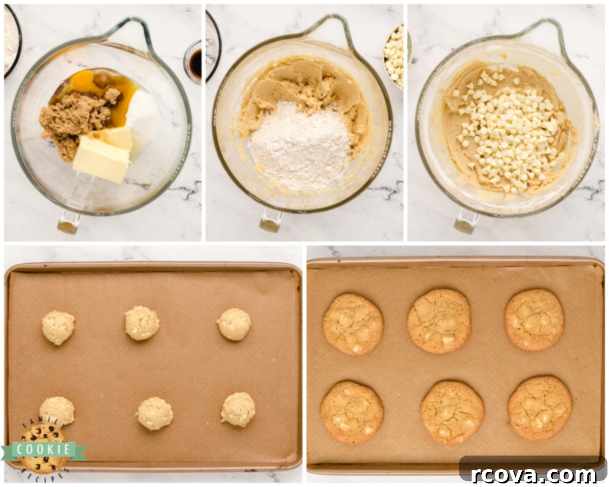 The Definitive Mrs. Fields White Chocolate Chip Cookie Recipe 7 how to make the best white chocolate chip cookies like Mrs Fields
