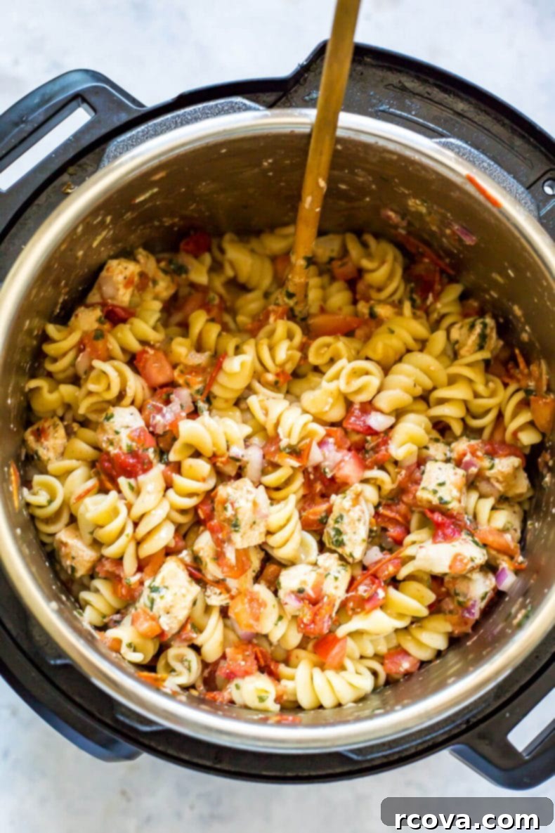 Vibrant Instant Pot Bruschetta Chicken Pasta 5 Instant Pot Bruschetta Chicken Pasta