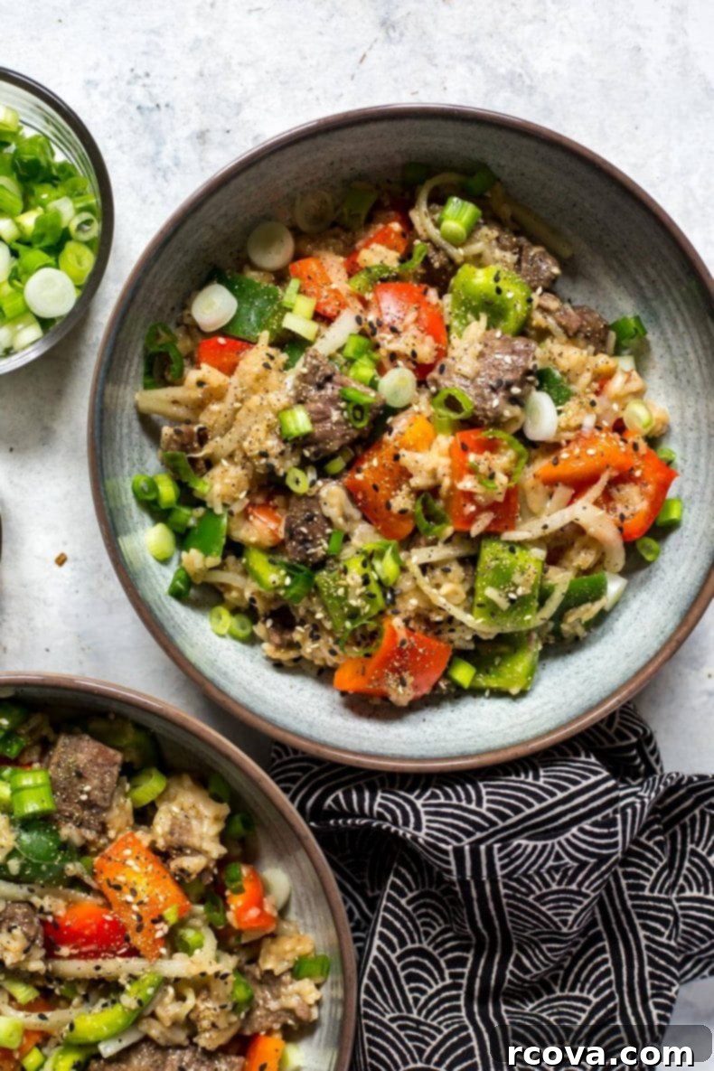 Quick and Tender Instant Pot Pepper Steak 6 Instant Pot Pepper Steak in the pot after cooking, with bell peppers stirred in, ready to be served