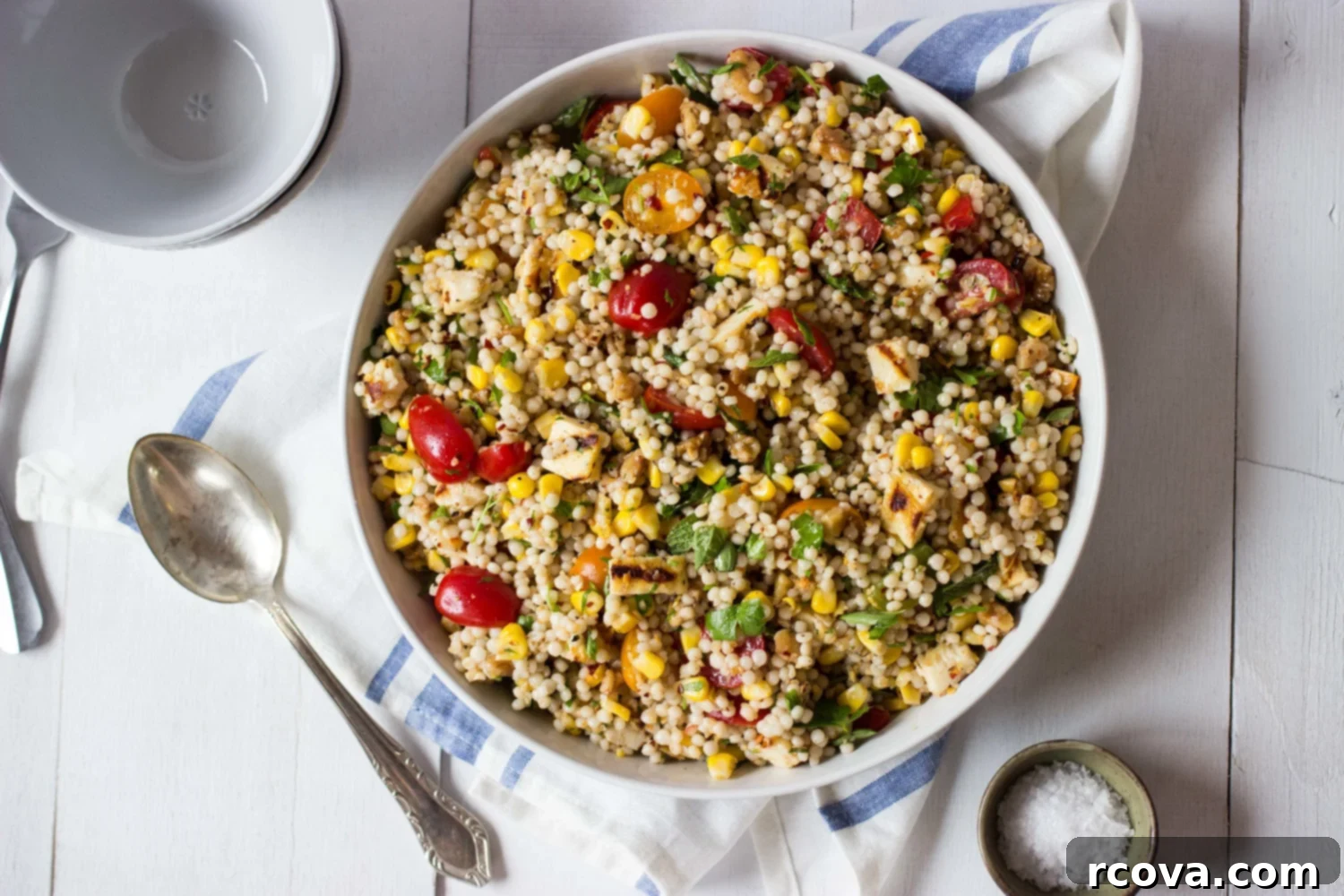 30+ Flavor-Packed Meal Prep Salads You'll Crave 30 Grilled Haloumi & Pearl Couscous Salad via The Verdigris, a perfect summer dish.