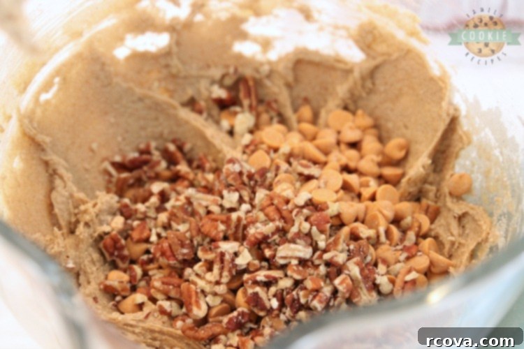 Easy Caramel Spice Cake Mix Cookies 5 Caramel and pecan spice cake mix cookie dough ready to be baked