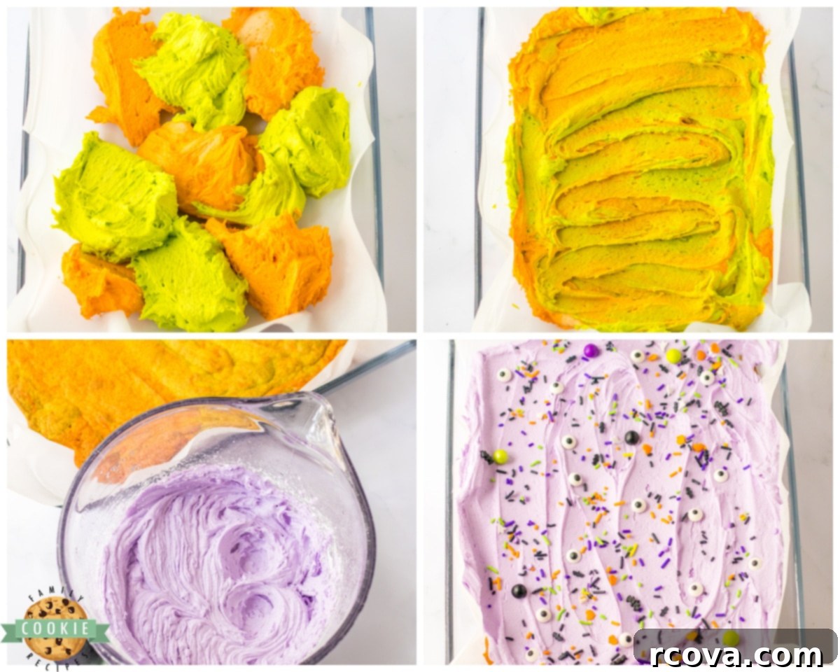 Festive Halloween Sugar Cookie Bars 5 making HAlloween sugar cookie bars