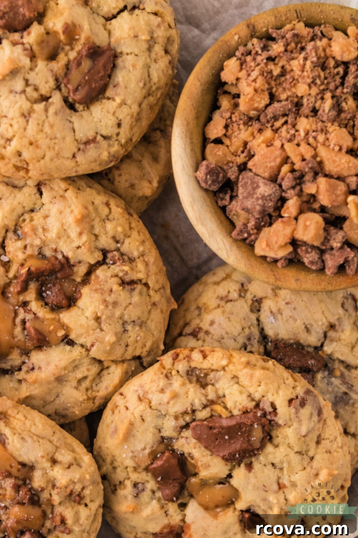 Homemade Heath Bar Crunch Cookies 15 Delicious Heath Bar Cookies, soft, chewy, and loaded with crunchy toffee bits. A truly simple and delightful recipe.