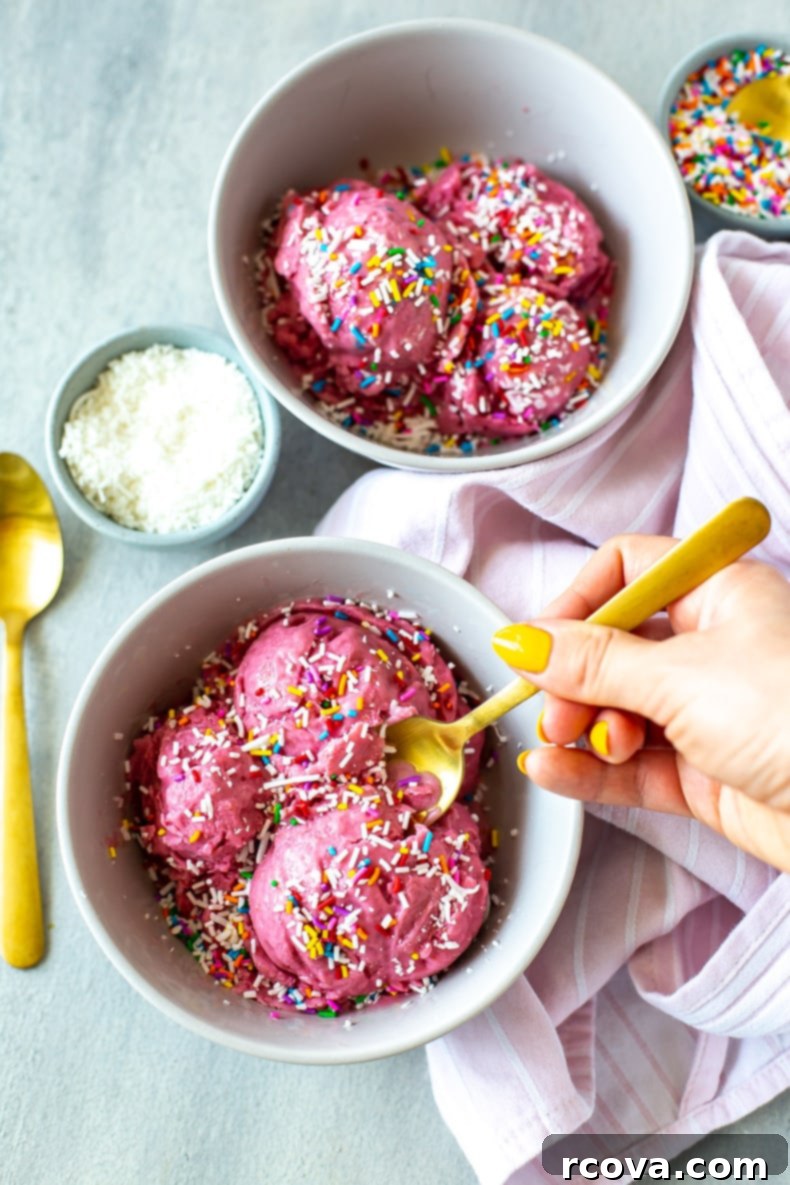 25+ Healthy Grab and Go Work Snacks 15 4-Ingredient Frozen Yogurt with berries and bananas.