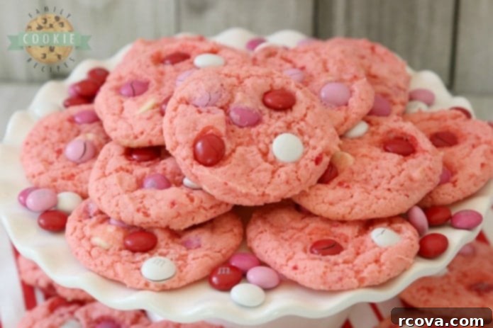 Strawberry Cloud Cookies 2 Strawberry Cake Mix Cookies are soft & sweet and made with just 4 ingredients! Super simple to make these cute, festive cake mix cookies. The strawberry flavor is just perfect.