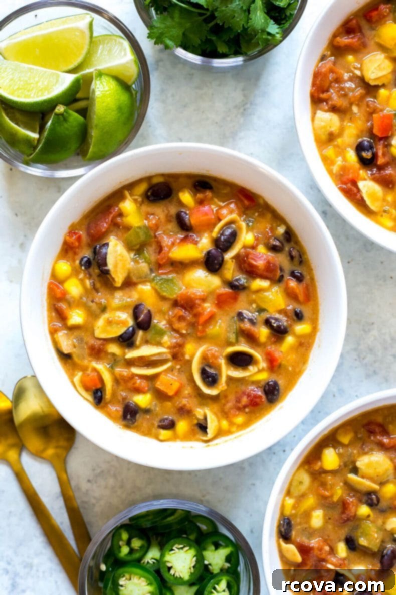 Instant Pot Vegetarian and Gluten Free Taco Soup 4 Close-up of vibrant Instant Pot Taco Soup ingredients