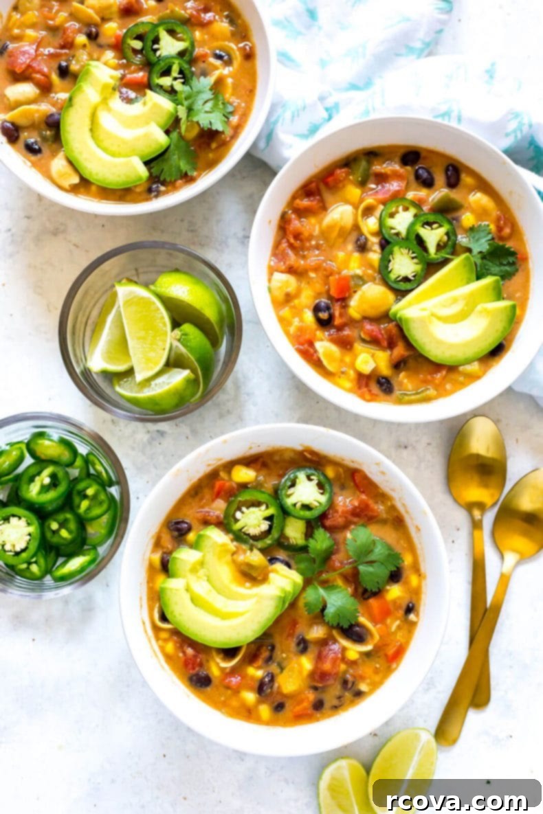 Instant Pot Vegetarian and Gluten Free Taco Soup 8 Mason jars filled with Instant Pot Taco Soup for meal prep
