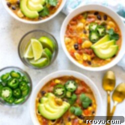 Instant Pot Vegetarian and Gluten Free Taco Soup 9 Instant Pot Taco Soup garnished with fresh ingredients