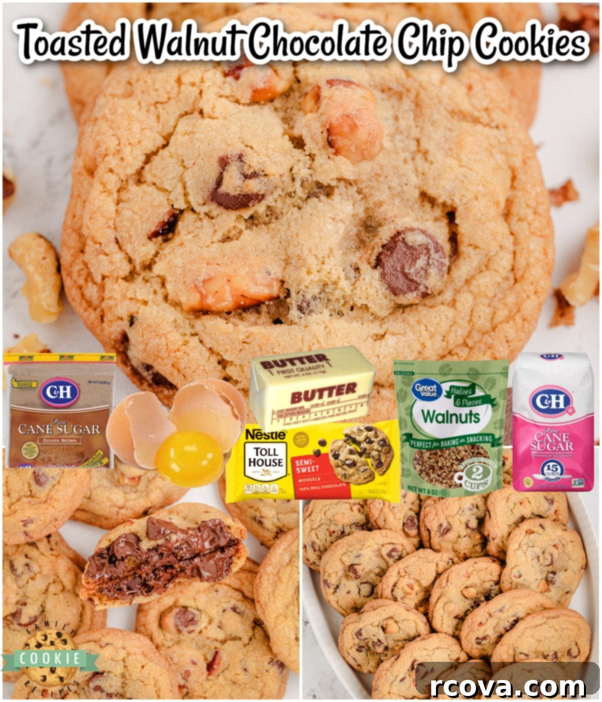 Toasted Walnut Chocolate Chip Delights 8 Classic Chocolate Chip Cookies get a flavorful twist with the addition of toasted walnuts! Delightful cookies with incredible flavor!