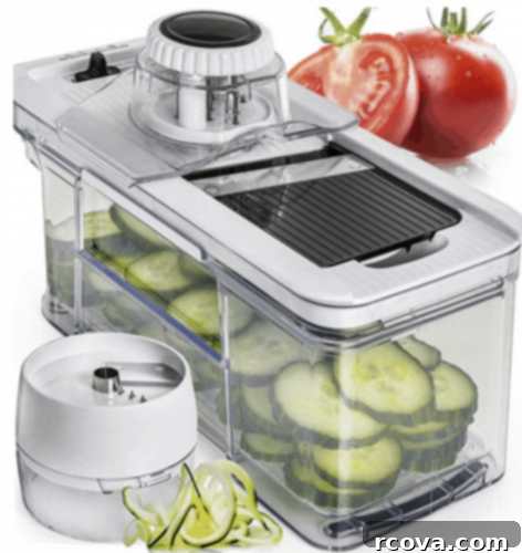 Culinary Curation: Gifts for Gourmet & Get-Ahead Cooks 29 Mandoline slicer with a mini spiralizer attachment, perfect for healthy meal preparation.
