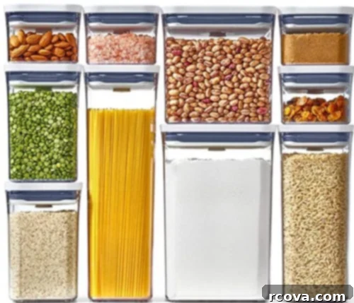 Culinary Curation: Gifts for Gourmet & Get-Ahead Cooks 52 A set of transparent airtight storage containers for dry goods, enhancing pantry organization.