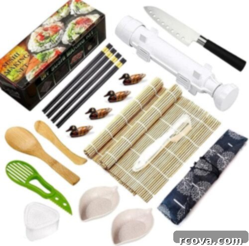 Culinary Curation: Gifts for Gourmet & Get-Ahead Cooks 8 DIY sushi making kit with all the necessary tools for creating homemade sushi rolls.