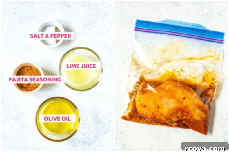 Unlock Flavor: 8 Must-Try Chicken Marinades 11 Ingredients for fajita marinade: salt and pepper, fajita seasoning, lime juice, and olive oil