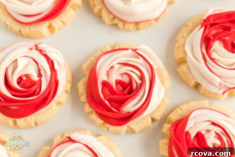 Iced Rose Sugar Cookies 12 Christmas Rose Sugar Cookies