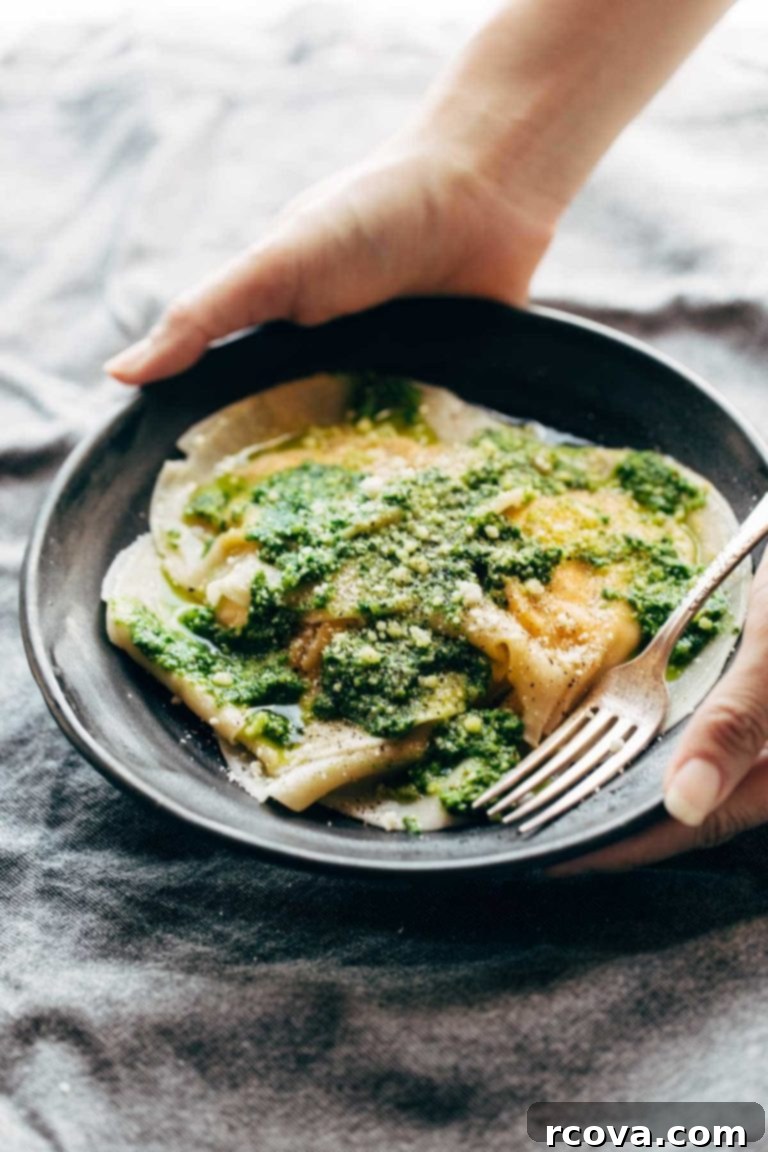 Autumn's Best: 40+ Butternut Squash Recipes to Savor 27 Butternut squash ravioli topped with kale pesto