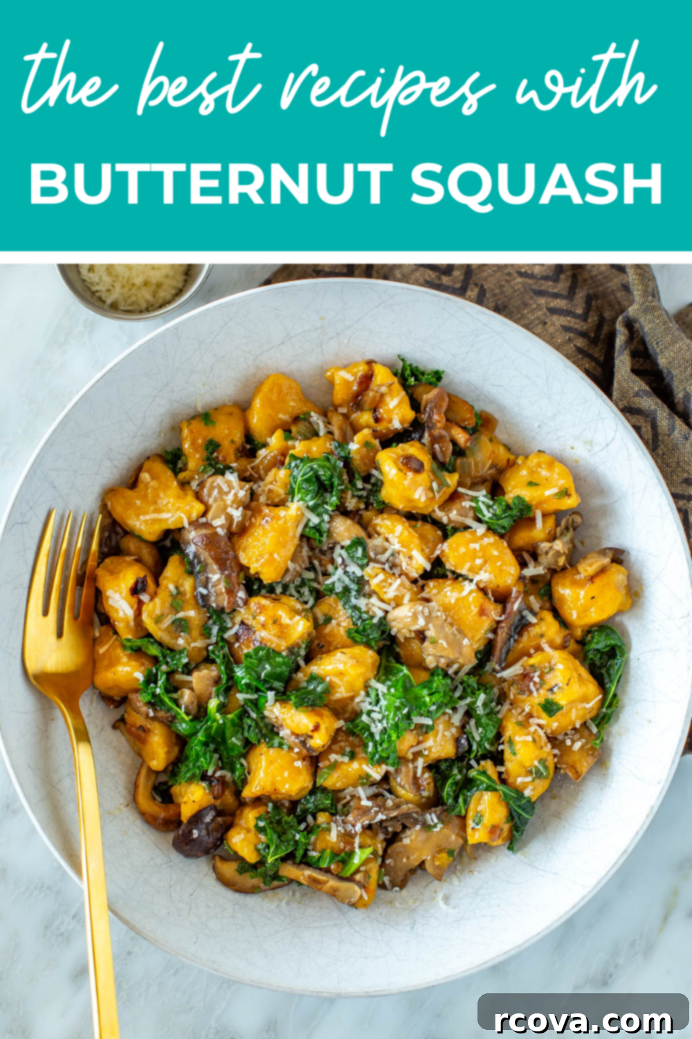 Autumn's Best: 40+ Butternut Squash Recipes to Savor 34 Butternut squash gnocchi, with text that says 'The Best Recipes with Butternut Squash'