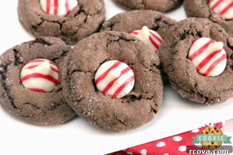 Holiday Chocolate Peppermint Blossoms 3 Chocolate Peppermint Blossoms are made with a cake mix, eggs, butter, and Hershey's Candy Cane Kisses. This easy cake mix cookie recipe yields soft and chewy chocolate cookies with just the right amount of peppermint!