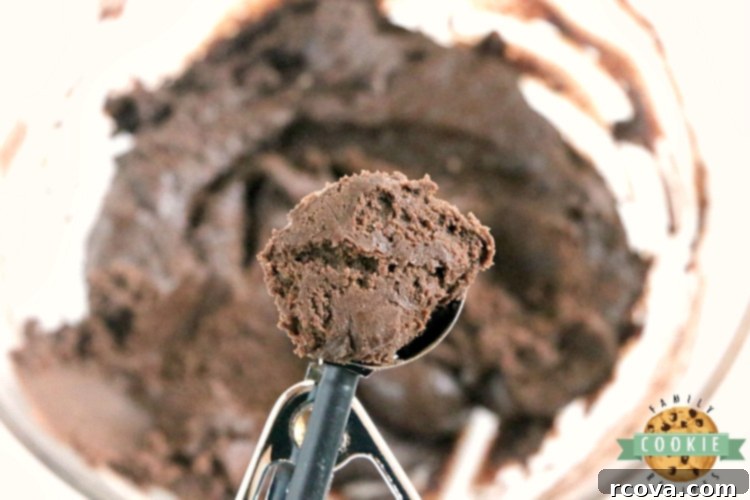 Holiday Chocolate Peppermint Blossoms 5 Scooping cake mix cookie dough