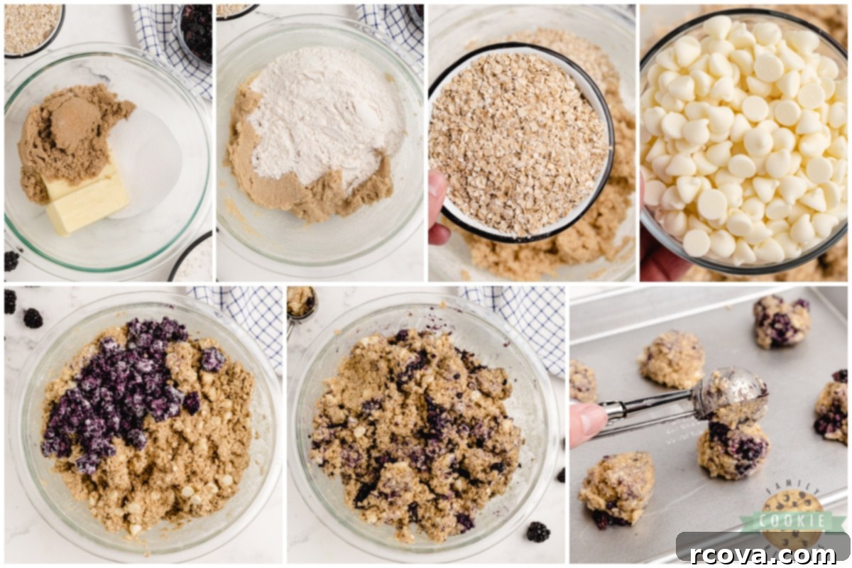 Blackberry Oatmeal Delights 6 Step by step instructions on how to make Blackberry Oatmeal Cookies