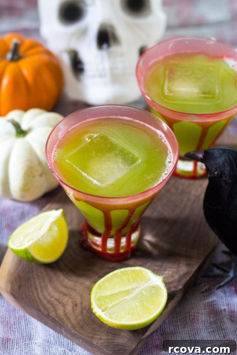Wholesome Haunts: Healthy Halloween Feasts 22 Sour Frankenstein Cocktail
