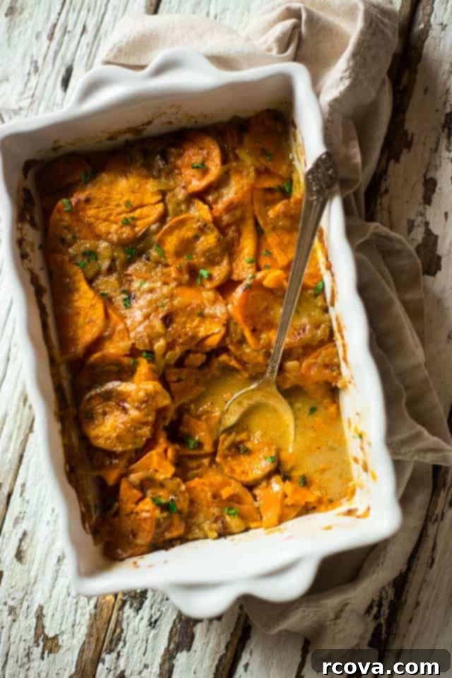 Wholesome Thanksgiving Delights 15 Scalloped Sweet Potatoes via Food Faith Fitness