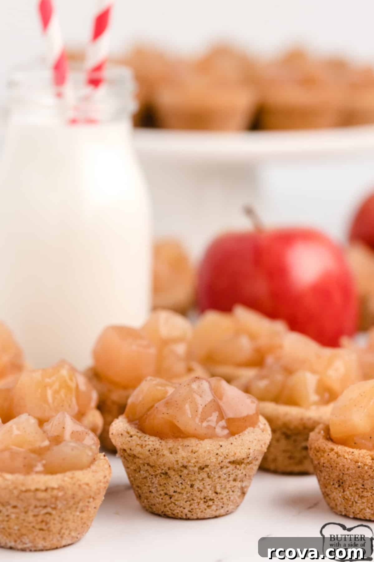 Delicious Apple Cookie Recipes 4 Snickerdoodle Apple Pie Cookie Cups for holidays.