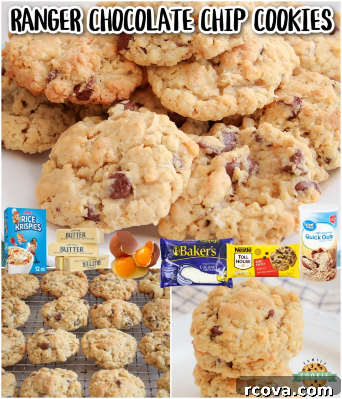 Trailblazer Chocolate Chip Cookies 8 Chocolate Chip Ranger Cookies are a classic treat that combines oats, krispie cereal, coconut & chocolate chips to create a deliciously chewy cookie!