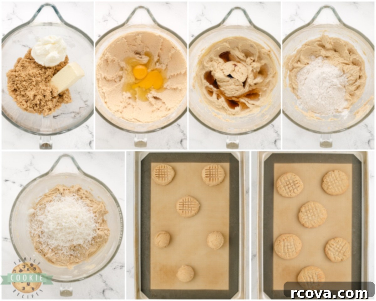 Tropical Coconut Chews 4 how to make chewy coconut cookies