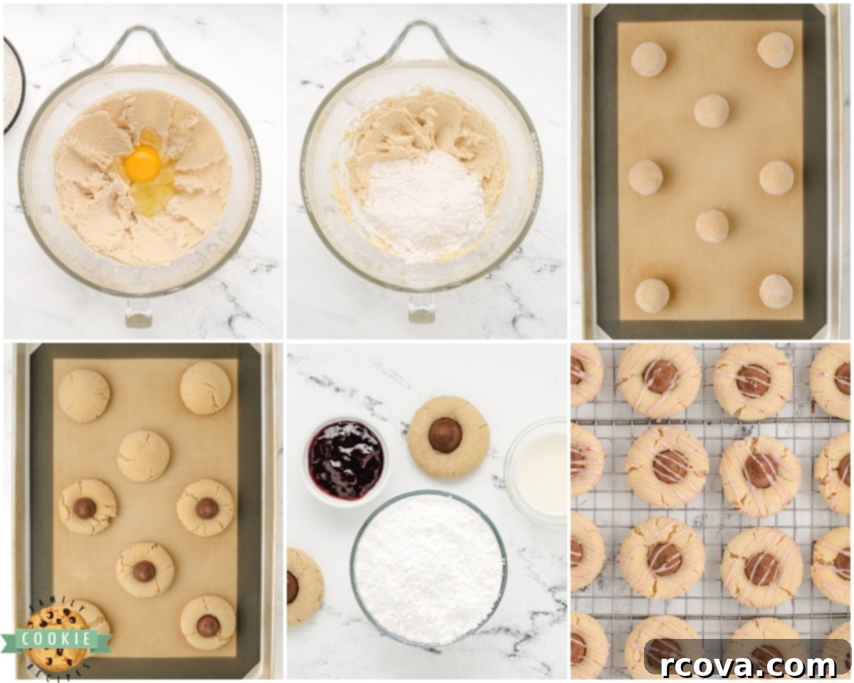 Luscious Raspberry Almond Kiss Cookies 4 Step-by-step image showing how to make raspberry almond kiss cookies, with ingredients laid out.