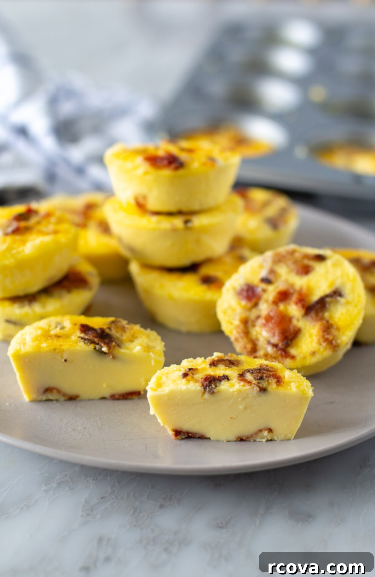 Effortless Weekly Meal Prep 8 A plate showcasing perfectly cooked Starbucks-style egg bites, a fantastic grab-and-go breakfast option for meal prep.