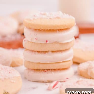 Peppermint Cookie Perfection 18 stack of peppermint shortbread
