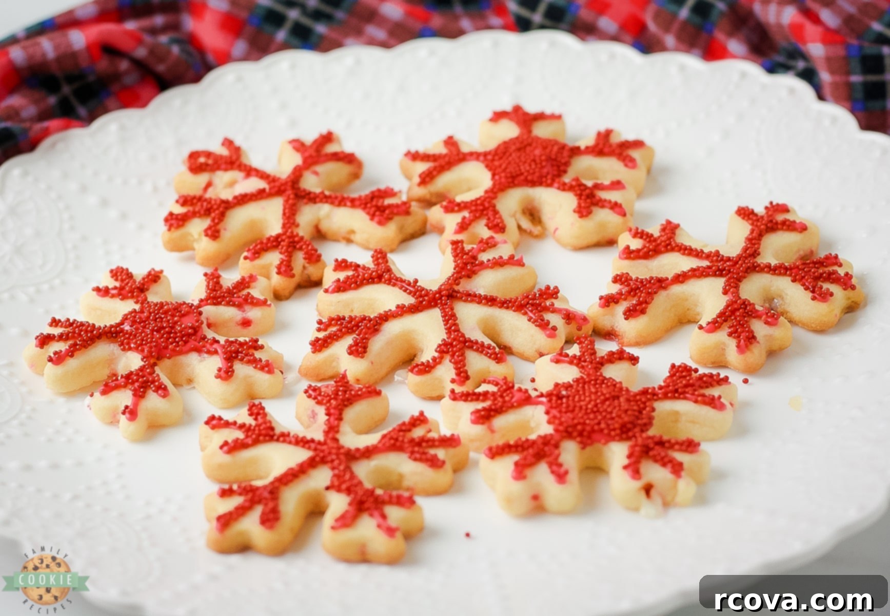 Peppermint Cookie Perfection 6 Peppermint Cut Out Cookies on a plate.