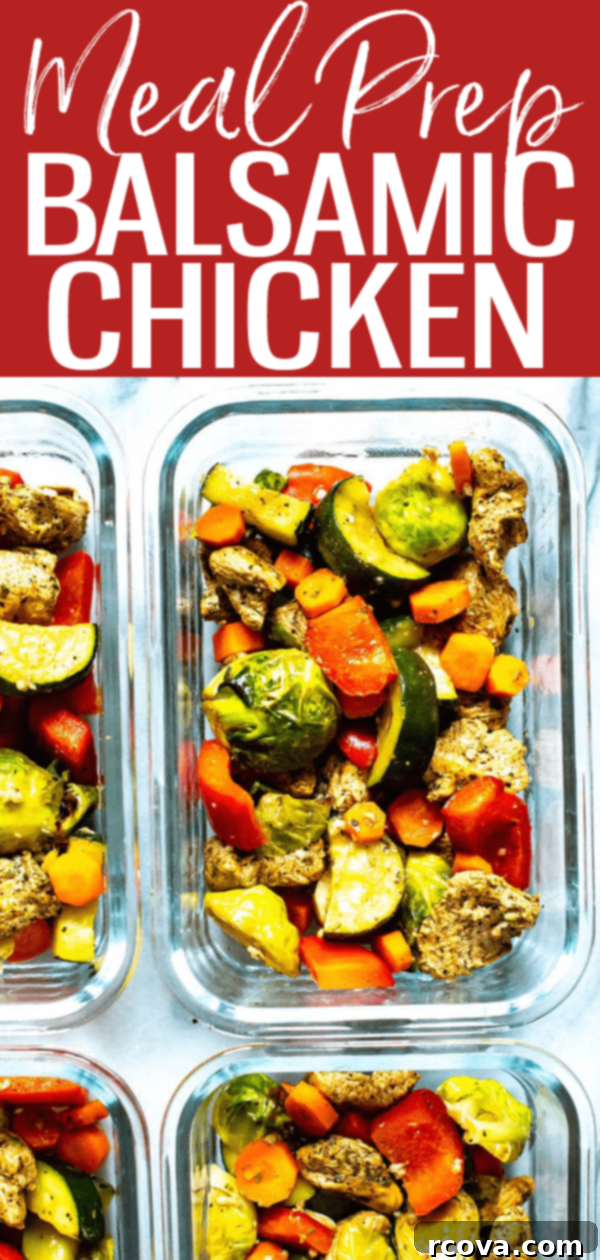 Effortless Balsamic Chicken Bake 4 This Sheet Pan Balsamic Chicken is a healthy, low carb dinner idea - it comes together on one pan, ready to eat in 30 minutes and is great for meal prep! #balsamicchicken #mealprep