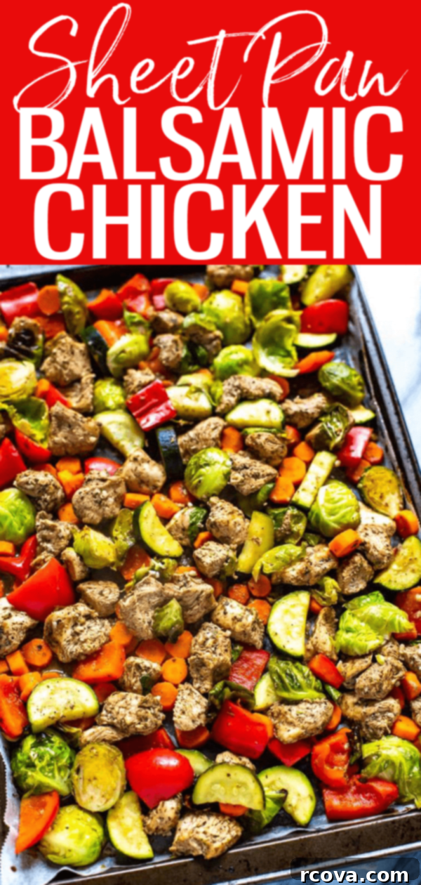 Effortless Balsamic Chicken Bake 6 This Sheet Pan Balsamic Chicken is a healthy, low carb dinner idea - it comes together on one pan, ready to eat in 30 minutes and is great for meal prep! #balsamicchicken #sheetpan
