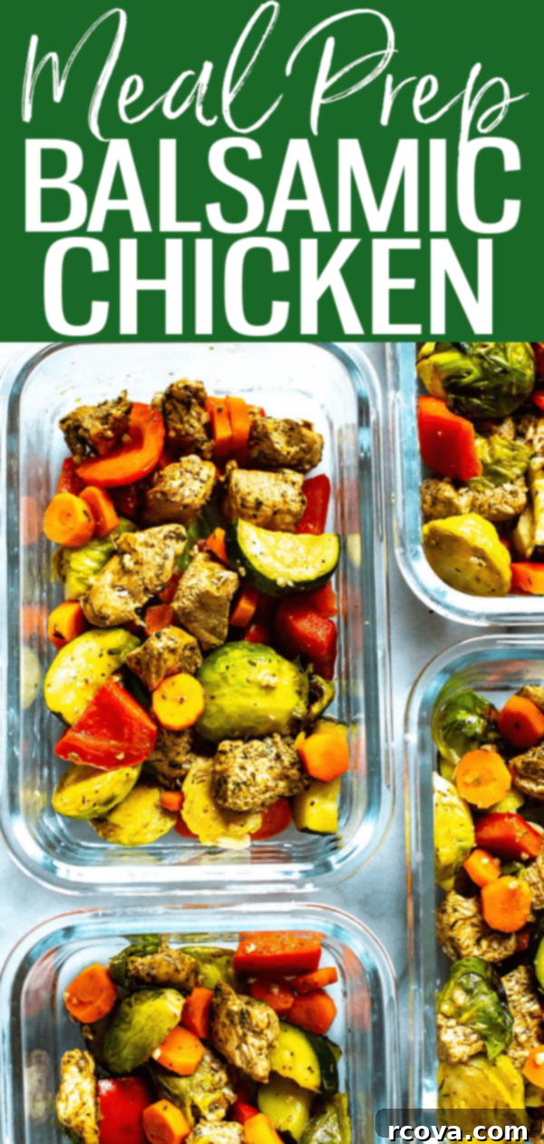 Effortless Balsamic Chicken Bake 7 This Sheet Pan Balsamic Chicken is a healthy, low carb dinner idea - it comes together on one pan, ready to eat in 30 minutes and is great for meal prep! #balsamicchicken #mealprep