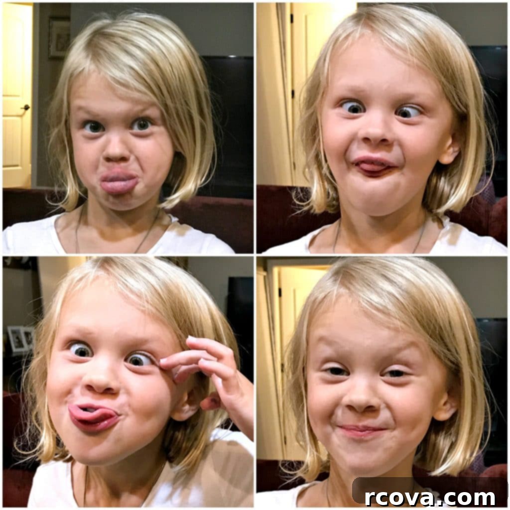 Caramel Apple Snickerdoodles 13 Child making silly faces, adding a personal touch to the cookie recipe blog.