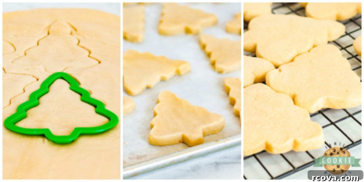 Festive Twix Christmas Tree Cookies 7 Cutting out christmas tree sugar cookies.