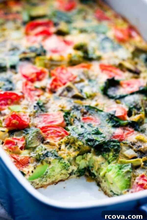 Whole 30 Breakfast Casserole - One Clever Chef Whole 30 breakfast casserole with eggs, sausage, and vegetables.