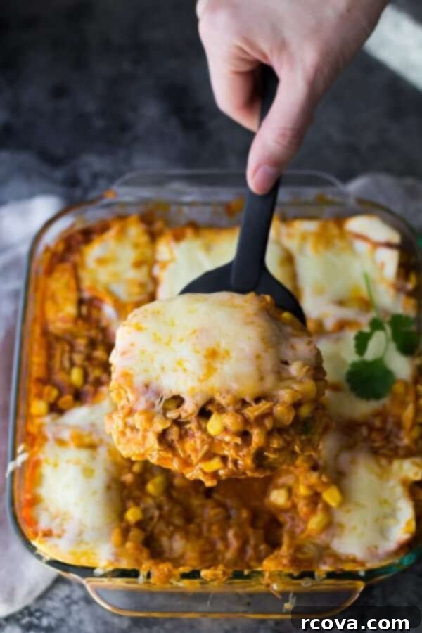 Cauliflower Rice Chicken Enchilada Casserole - Sweet Peas and Saffron Cauliflower Rice Chicken Enchilada Casserole, a flavorful low carb dinner.