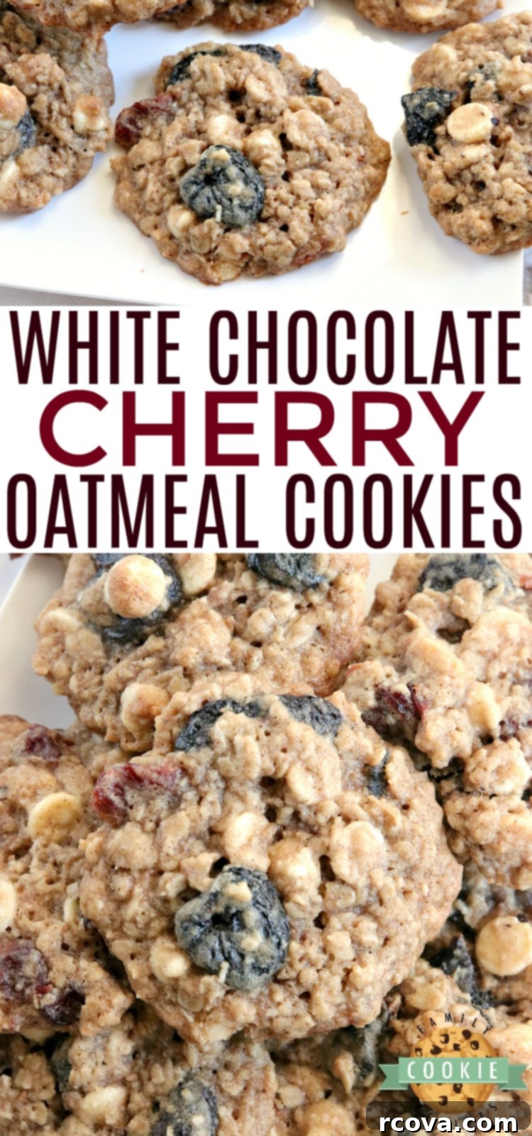 Velvet Cherry Oat Delights 9 A perfectly baked White Chocolate Cherry Oatmeal Cookie, displaying its ideal soft and chewy texture.