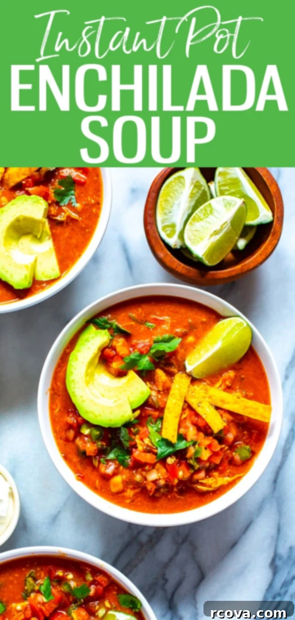 Instant Pot Chili's Copycat Chicken Enchilada Soup 4 This Instant Pot Chicken Enchilada Soup is a perfect copycat of the Chili’s version. It’s healthier and easy to make using pantry staples! #enchiladasoup #instantpot