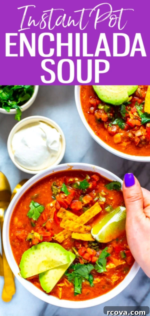 Instant Pot Chili's Copycat Chicken Enchilada Soup 5 This Instant Pot Chicken Enchilada Soup is a perfect copycat of the Chili’s version. It’s healthier and easy to make using pantry staples! #enchiladasoup #instantpot