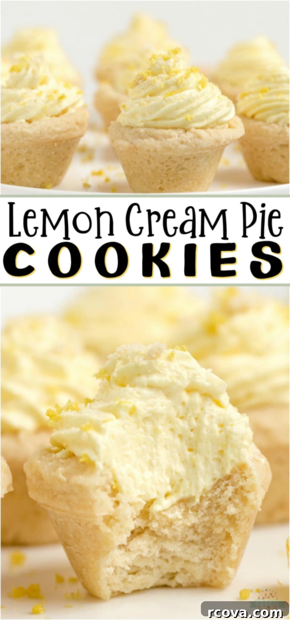 Zesty Lemon Cloud Cookies 15 A final close-up of a stack of Lemon Cream Pie Cookies, garnished with fresh lemon zest, ready to be enjoyed as the perfect refreshing dessert.