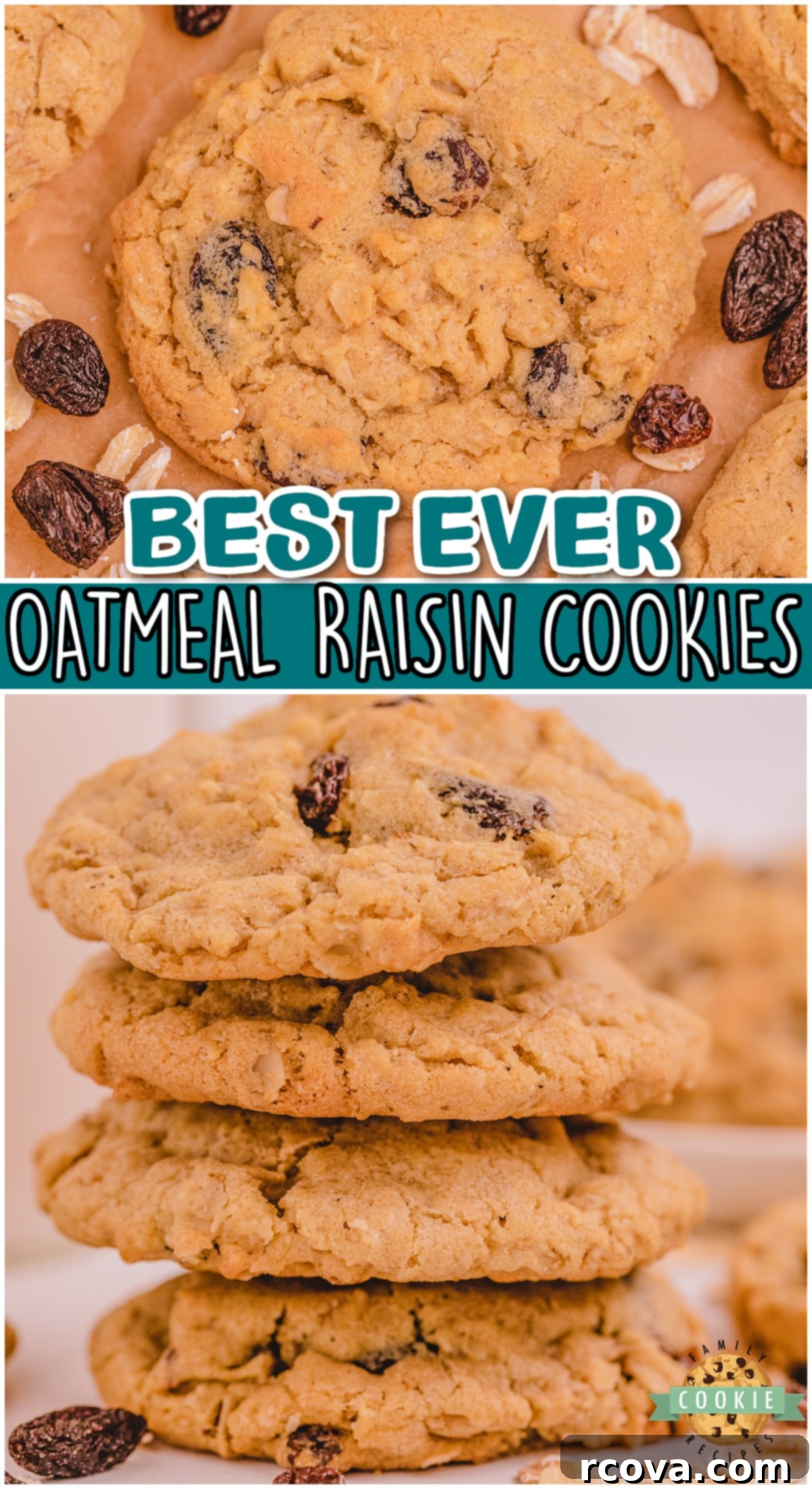 Irresistible Oatmeal Raisin Cookies 14 Oatmeal Raisin Cookies that truly are the BEST EVER! Oatmeal, raisins, pudding mix & spices combine in most delicious, soft & chewy Oatmeal Raisin Cookies you've ever tasted.