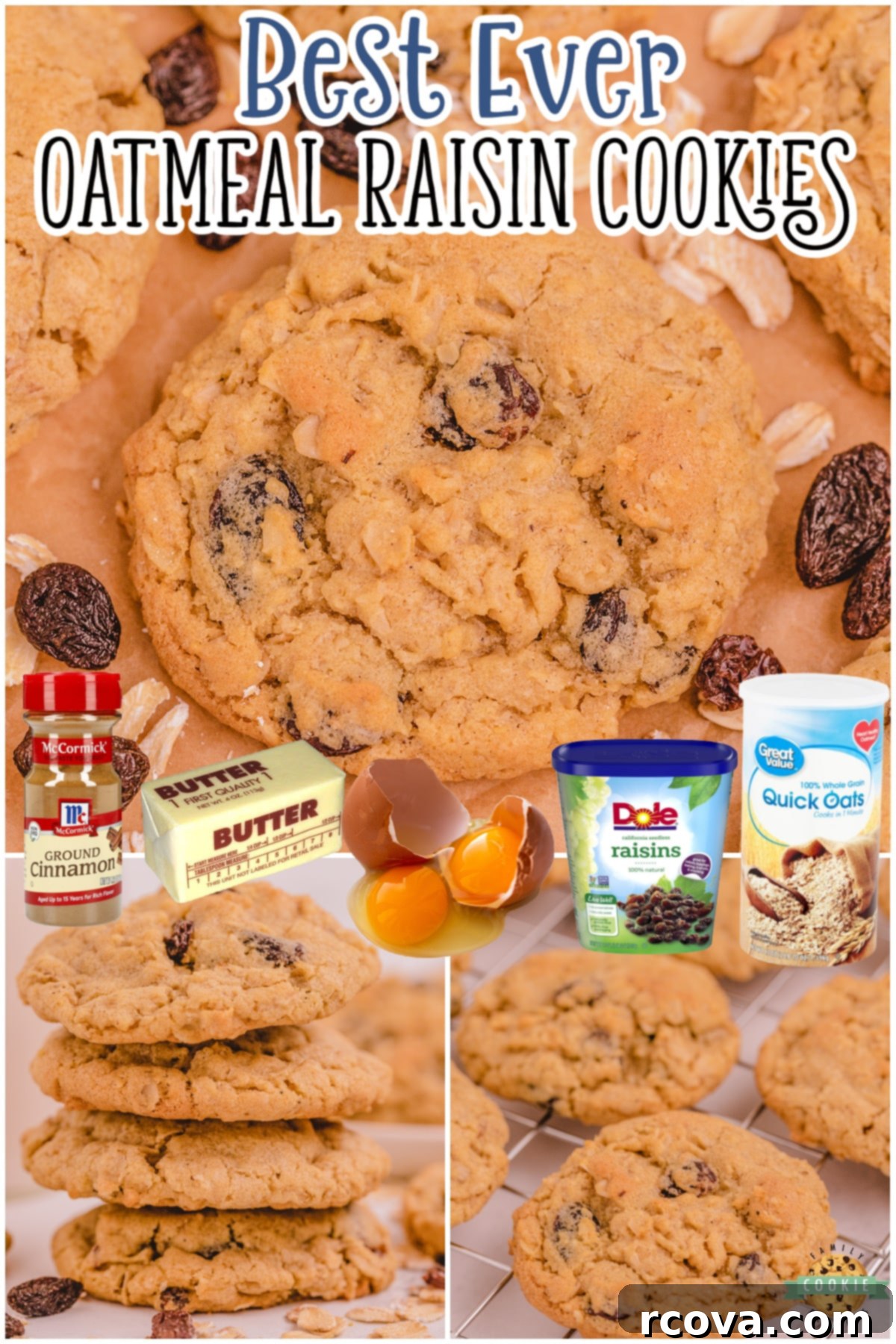 Irresistible Oatmeal Raisin Cookies 9 Oatmeal Raisin Cookies that truly are the BEST EVER! Oatmeal, raisins, pudding mix & spices combine in most delicious, soft & chewy Oatmeal Raisin Cookies you've ever tasted.