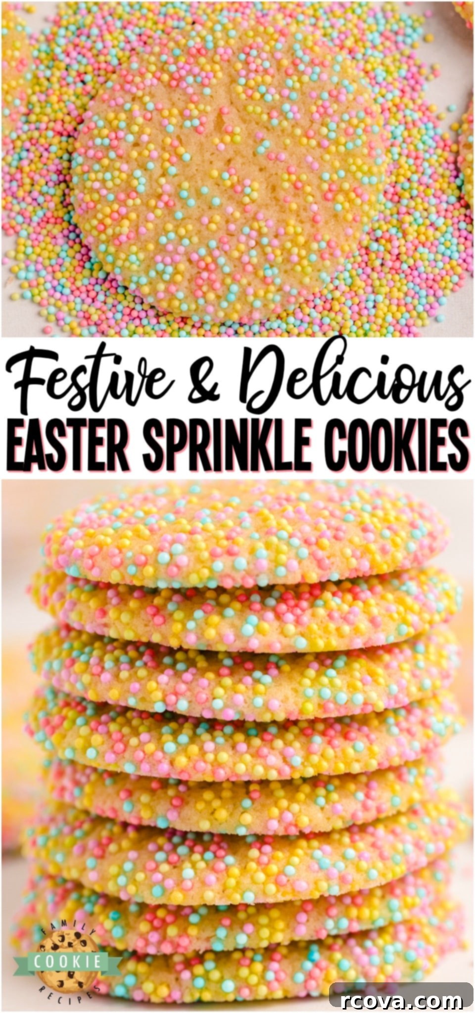 Colorful Easter Cookie Delights 15 Easter Sprinkle Cookies are a great way to celebrate the holiday with a sweet treat. The colorful sprinkles on a soft and chewy sugar cookie make for a delicious snack that looks as good as it tastes!