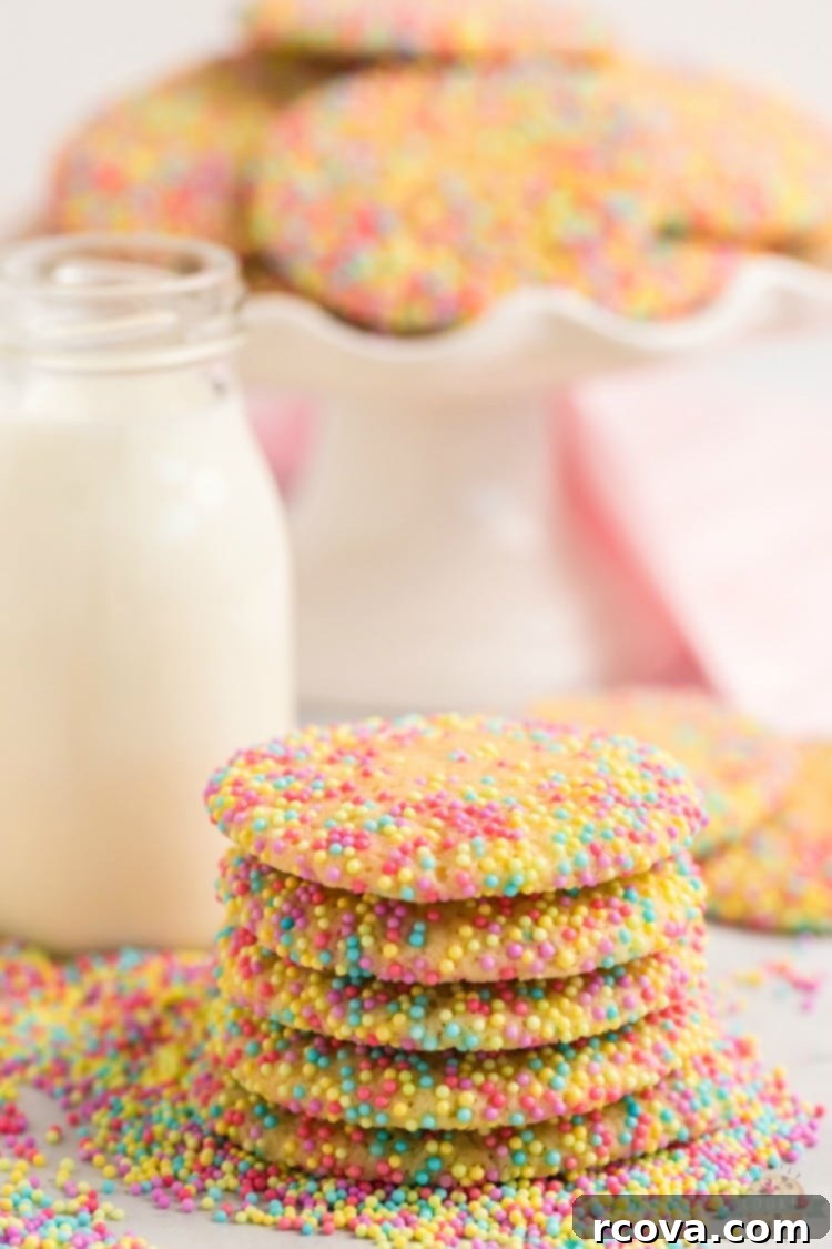 Colorful Easter Cookie Delights 3 Easter Sprinkle Cookies are a great way to celebrate the holiday with a sweet treat. The colorful sprinkles on a soft and chewy sugar cookie make for a delicious snack that looks as good as it tastes!